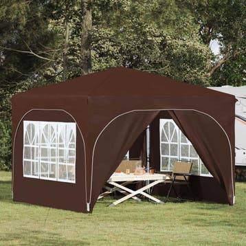 vidaXL Pop-up Feesttent 290 x 290 x 245 cm Bruin, Verzenden