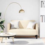 vidaXL Loveseat bank 109 cm corduroy stof crèmekleurig, Verzenden, Nieuw