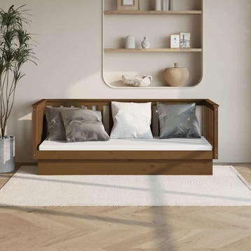 vidaXL Slaapbank 75x190 cm massief grenenhout honingbruin, Verzenden