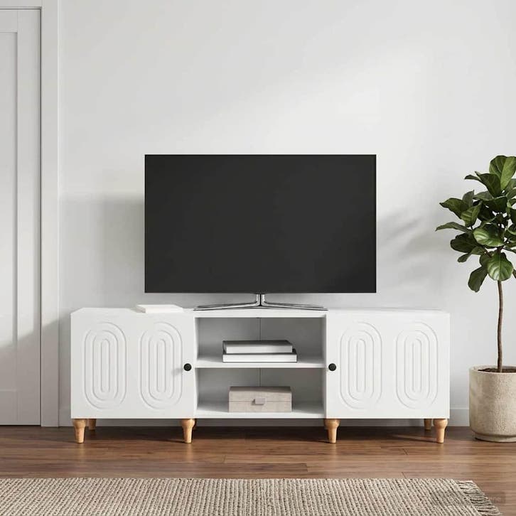 vidaXL TV Kast Wit 150 x 31 x 50 cm Bewerkt hout, Maison & Meubles, Armoires | Mobilier de télévision, Envoi