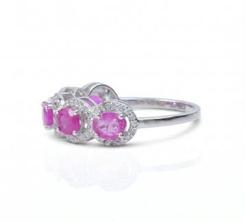 Eeuwigheidsring - 14 karaat Witgoud - 1.86ct. tw. Robijn -