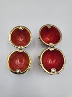 Lot de 2 boîtes à bijoux style Fabergé – métal doré, émail, Antiek en Kunst