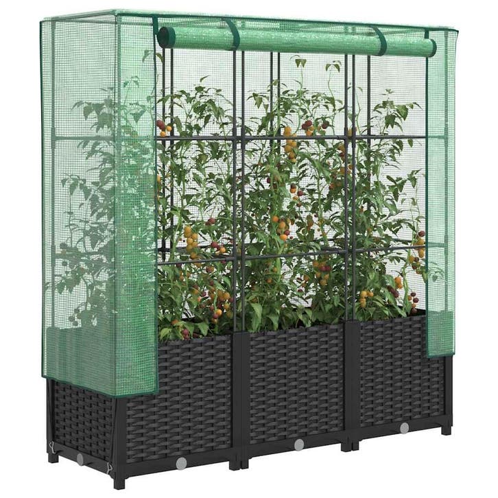 vidaXL Plantenbak verhoogd met kashoes 120x40x138 cm, Tuin en Terras, Bloempotten, Nieuw, Verzenden