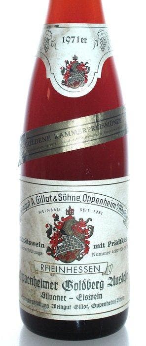 1971 Oppenheimer Goldberg Silvaner Eiswein - Weingut Gillot, Nieuw