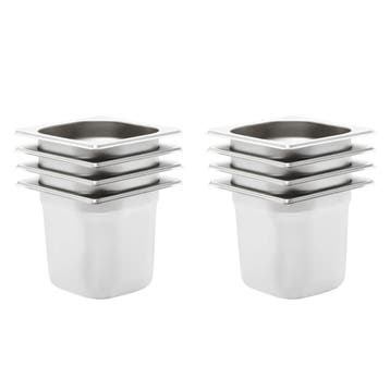 vidaXL Gastronormbakken 8 st GN 1/6 150 mm roestvrij staal, Antiek en Kunst, Verzenden