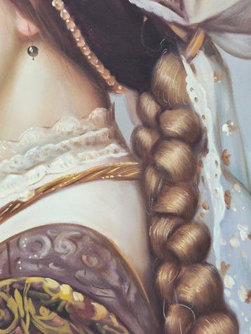 Anne Dias - (100% handpainted !) Lady Florentine of Soft, Antiek en Kunst