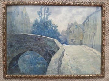 Leopold Muller (1879-1961) - Brugge - de Vlamingbrug, Antiquités & Art