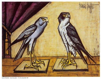 Bernard Buffet (1928-1999) - Busard et faucon pélerin