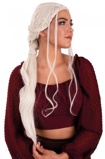Pruik Dainerys Stormborn Lang Met Vlechten Blond, Verzenden, Nieuw