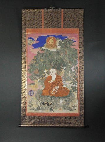 Boeddhistische hangende rol, Kukai (Kobo Daishi) bij, Antiek en Kunst
