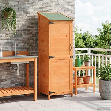 vidaXL Tuin Shed met dak Bruin 59,5 x 56 x 176,5 cm Massief, Verzenden