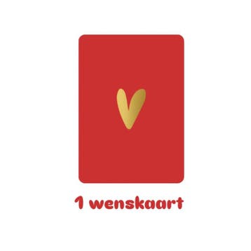 1 Wenskaart  Valentijn - liefde -  rood - goudfolie, Ophalen of Verzenden, Nieuw
