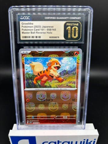 Pokémon - 1 Graded card - Growlithe Master Ball 058/165 -