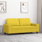 vidaXL Tweezitsbank / zetel 140 cm stof lichtgeel, Verzenden, Nieuw