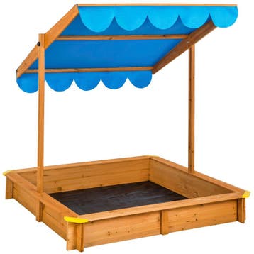 Zandbak Emilia met verstelbaar dak 120x120x120cm - blauw, Verzenden, Nieuw