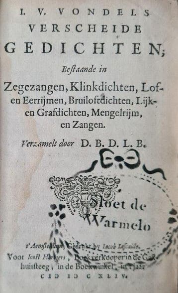 Joost van den Vondel, Dirck Blankert Dircksz. Lodewijcksz.