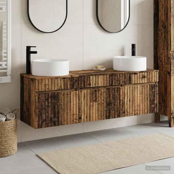 vidaXL Badkamerkast set 3 st Oud hout 49 x 44,5 x 65,5 cm, Verzenden, Nieuw