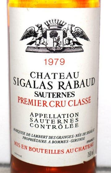 1979 Château Sigalas Rabaud - Sauternes 1er Grand Cru Classé