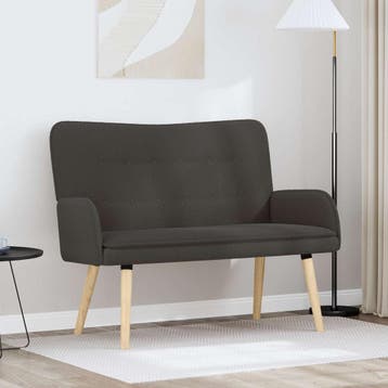 vidaXL 2-Zits Sofa Donkergrijs 115 x 61 x 87 cm Bouclé, Verzenden