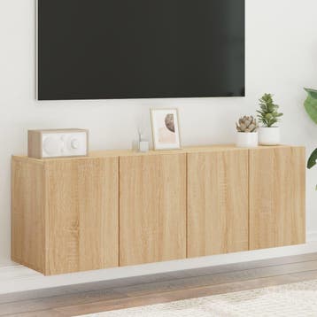 vidaXL Tv-meubels 2 st wandgemonteerd 60x30x41 cm sonoma, Huis en Inrichting, Kasten |Televisiemeubels, Verzenden, Nieuw