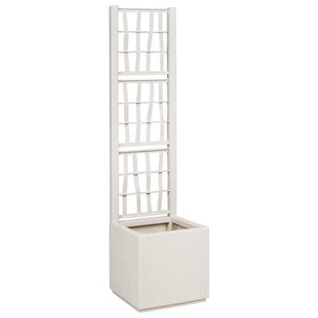 vidaXL Tuinplanter met Trellis Wit 36 x 36 x 140 cm PP, Tuin en Terras, Verzenden, Nieuw