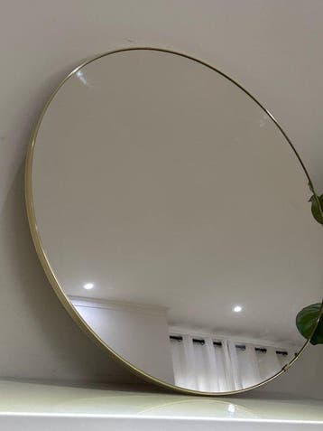 Miroir - Chrome, Laiton - Grand miroir vintage