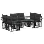 vidaXL Buiten bank set 6 pcs Zwart en Donker Grijs Polyester, Verzenden, Nieuw