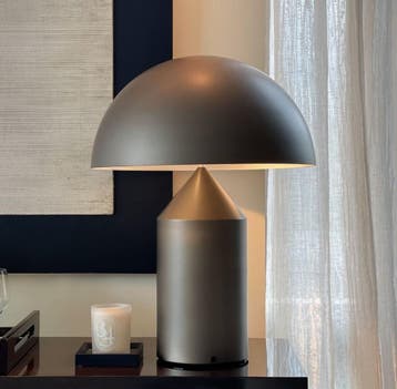 Oluce Atollo 50 Tafellamp Brons kopen | Officieel Dealer – U, Huis en Inrichting, Lampen | Tafellampen, Verzenden, Nieuw