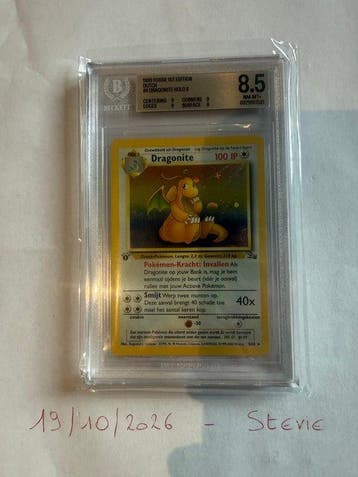Pokémon - 1 Graded card - Dragonite #4 First edition, Holo -, Nieuw