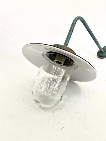 BH5 - Wandlamp - Glas en metaal - Vintage Industriële