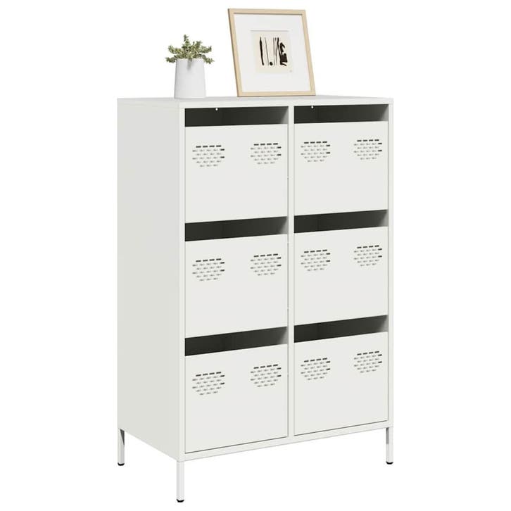 vidaXL Hoge kast 68x39x101,5 cm staal wit, Maison & Meubles, Armoires | Dressoirs, Envoi