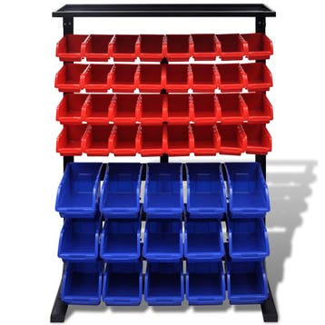 vidaXL Garage opbergrek (Blauw en Rood), Verzenden