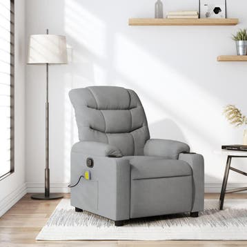 vidaXL Massagestoel met lichtgrijze stof, Verzenden, Nieuw