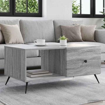 vidaXL Salontafel Grijs sonoma 90 x 50 x 40 cm Bewerkt hout, Verzenden