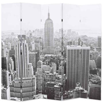 vidaXL Kamerscherm New York bij daglicht 200x170 cm zwart en, Verzenden, Nieuw