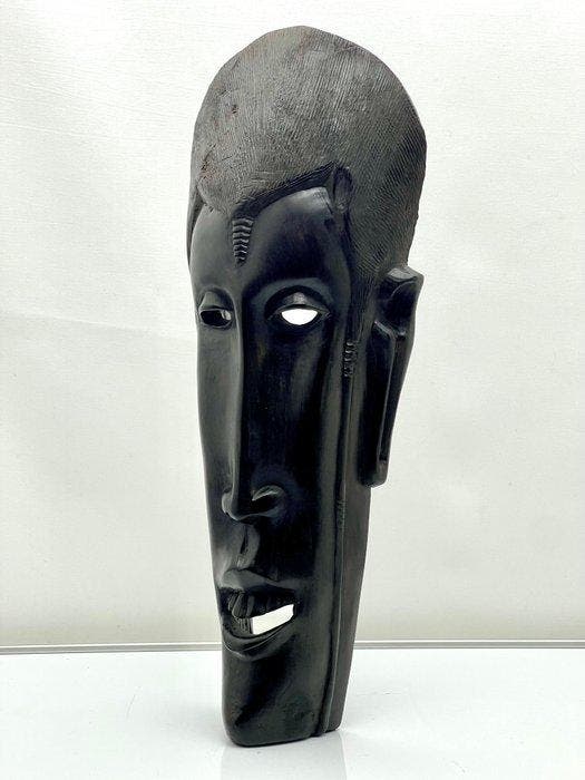 Vintage Makonde-stijl Afrikaanse masker Mpingo-hardhout, Antiek en Kunst, Kunst | Niet-Westerse kunst