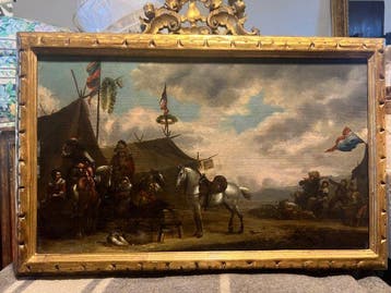 Philips Wouwerman (1619-1668), Navolger van - Accampamento