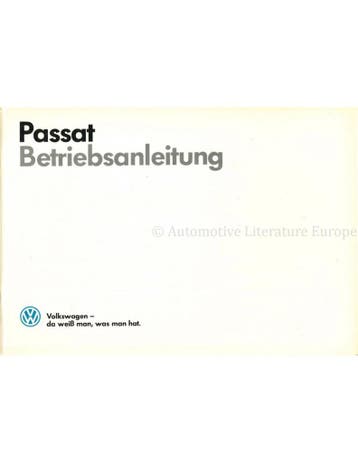 1987 VOLKSWAGEN PASSAT INSTRUCTIEBOEKJE DUITS