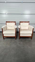 Fauteuil (2) - Hout, Textiel - Art Deco-stijl design, Nieuw