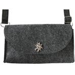 Handbag grey + edelweiss closure, Verzenden