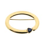 Gouden broche met saffier, Bijoux, Sacs & Beauté, Broches, Ophalen of Verzenden