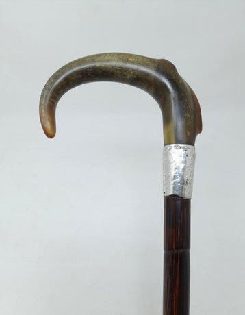 Wandelstok - Natuurlijke hoornhandvat - Hout, Zilver, Hoorn
