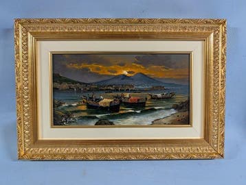 Mario Galanti (XX) - Tramonto sul golfo