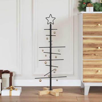 vidaXL Metalen kerstboom met standaard Zwart 89 cm, Divers, Verzenden