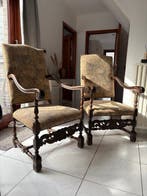 Chaise (4) - Noyer - Rijk Snijwerk - XIXe siècle, Antiquités & Art