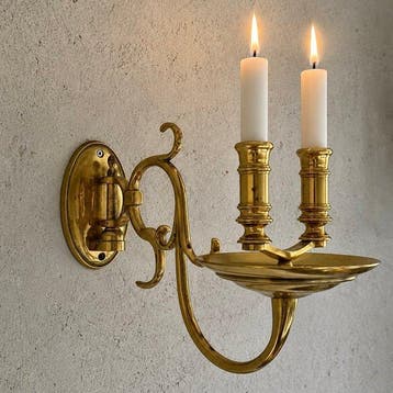 Wandkandelaar met twee lichtpunten - Chandelier - Laiton -