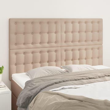 vidaXL Hoofdbord cappuccino 144x5x118/128 cm Kunstleer, Verzenden