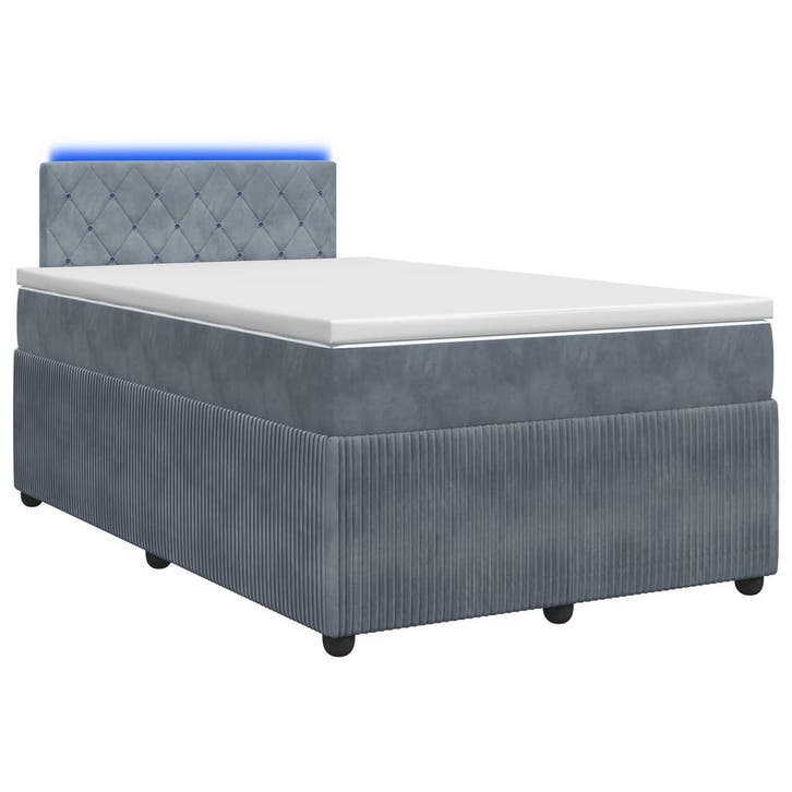 vidaXL Boxspringbed met matras Donkergrijs 120 x 190 cm, Huis en Inrichting, Slaapkamer | Bedden, Nieuw, Verzenden