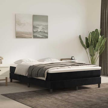 vidaXL Boxspring met matras fluweel zwart 140x200 cm, Verzenden, Nieuw