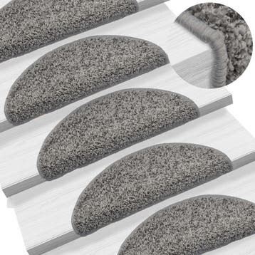 vidaXL Trapmatten 10 st 56x17x3 cm Grijs Halfrond, Verzenden, Nieuw